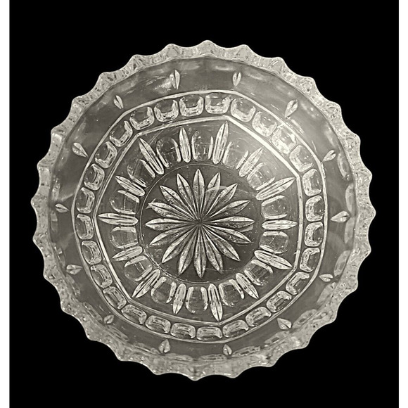 Fifth Avenue VINTAGE Crystal Bowl 6" FAIRMONT Thumbprint Scalloped JAPAN - Picture 5 of 6